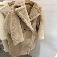 Coat Women's Wool Fur Profile Mid-Length Faux Fur
