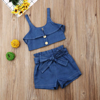 Big Kids Children's Sling Shorts Denim Suit Women