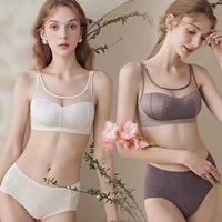 Fashion Mesh Comfortable Tube Top Bra Set