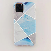 Stitched geometric marble phone case