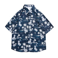 Men's Retro Hong Kong Style Short Sleeve Printed Shirt
