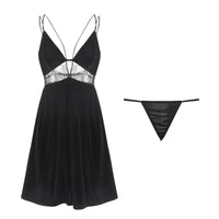 Deep V lace stitching suspender nightdress home service