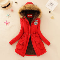 Women's long sleeve lamb wool cotton coat