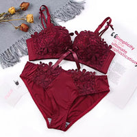 Lace embroidered brassiere bra