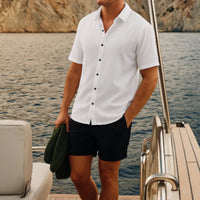 Men's Waffle Short Sleeve Shirt Set