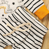 Autumn Pants Suit Yellow Pullover Thin Long-sleeved Three-piece Children's Wear