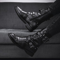 Middle Tube Leather Boots Ceremonial Motorcycle Men's Martin Performance