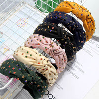 Hot Rhinestone Color Flashing Rhinestone Knotted Headband
