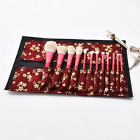12pcs red makeup brushes