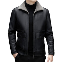 Men's Fashion Casual Polo Collar Fleece-lined Thickened Warm Coat