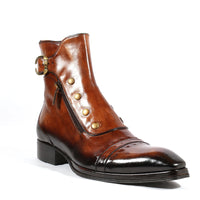 Pointed Square Toe Polished Short Side Zipper All-match Men's Boots