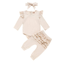 Three-piece lace trousers headband