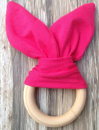 Handmade wooden natural baby teether