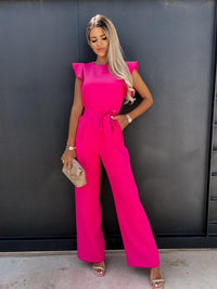 High Waist Commuter Waist Bandage Jumpsuit Women's Trousers