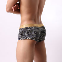 Men's Smooth Gilded Leopard Print Boxers