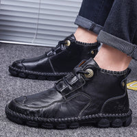 High-top tooling men's short boots