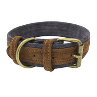 Double Contrast Color Nubuck Leather Pet Collar