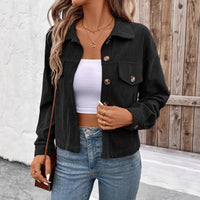 Women's Casual Long Sleeve Shirt Coat Button Jacket Retro Artistic
