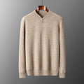 Mens Retro Stand-Up Collar Pure Wool Sweater