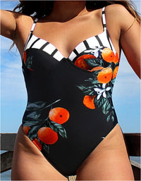Printed gather sling one-piece swimsuit