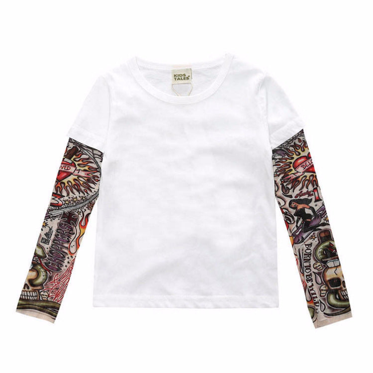 Tattoo long sleeve stitching top