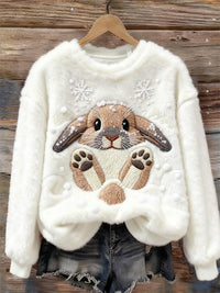 3D Digital Print Pattern Christmas Women's Flannel Sweatshirt