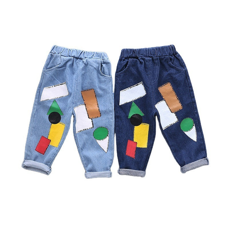 Boys' sports casual jeans spring