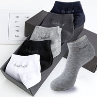 Men's Breathable Bamboo Fiber Solid Color Short Socks