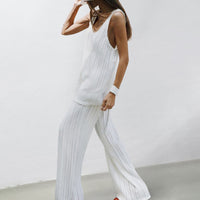 Casual Vest And Pants Set, Minimalist Womens Loungewear