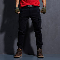 Men's slim solid color trousers