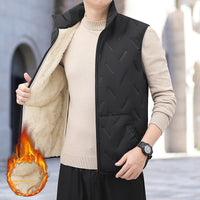 Autumn And Winter Men's Stand Collar Fleece-lined Thickened Lamb Wool Vest