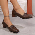 Plus Size Spring Square Head Bow Pumps