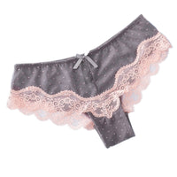 Sexy Lady's Underwear Low-waist Mesh Floating-point Transparent Button-wrapped Triangle Pants
