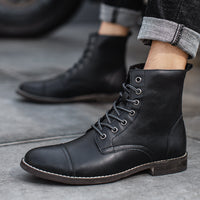 Men's shoes plus cashmere cotton shoes leather boots ankle boots