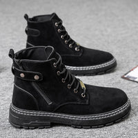 Round toe side zipper casual Martin boots