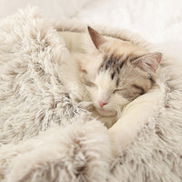 Soft Warm Velvet Cat Cave Nest Bed