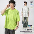 Dopamine Color Washed Dirty T-shirt Pure Cotton Distressed
