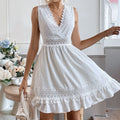 Womens New Arrival Lace-Patchwork Ear-Slit Dress
