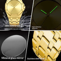 Simple  Smooth-surface  Octagonal   Waterproof Quartz Mens Watch