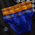 Men Color Strip Sports Style With Letters Seamless Low Waist Panties