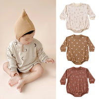 Baby Boys And Girls Floral Print Rompers Long Sleeve
