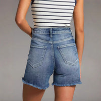 Fashionable Ripped Mid-Waist Denim Jeans For Women