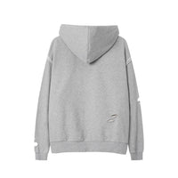 Badge Decoration Ripped Hoodie Sweater Men