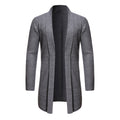 Fall Mid-length Trench Coat Knitted Cardigan Sweater