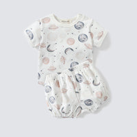 Children's Cotton Short Sleeve Shorts Two Piece Set