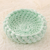 Cat House Cushion Soft Long Plush Warm Pet Mat Cute Kennel Cat Sleeping Basket Bed Round Fluffy Comfortable Touch Pet Products