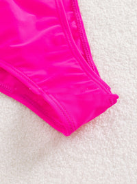 Contrast Splicing One-piece Neck Matching Swimsuit