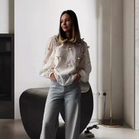 Women's Sling Shirt Hollow Bow Shirt