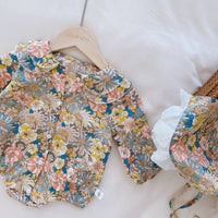 Baby Girl Korean Style Lotus Leaf Collar Jumpsuit