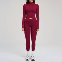 Nude-Feel Yoga Set Zipper Tight-Fit